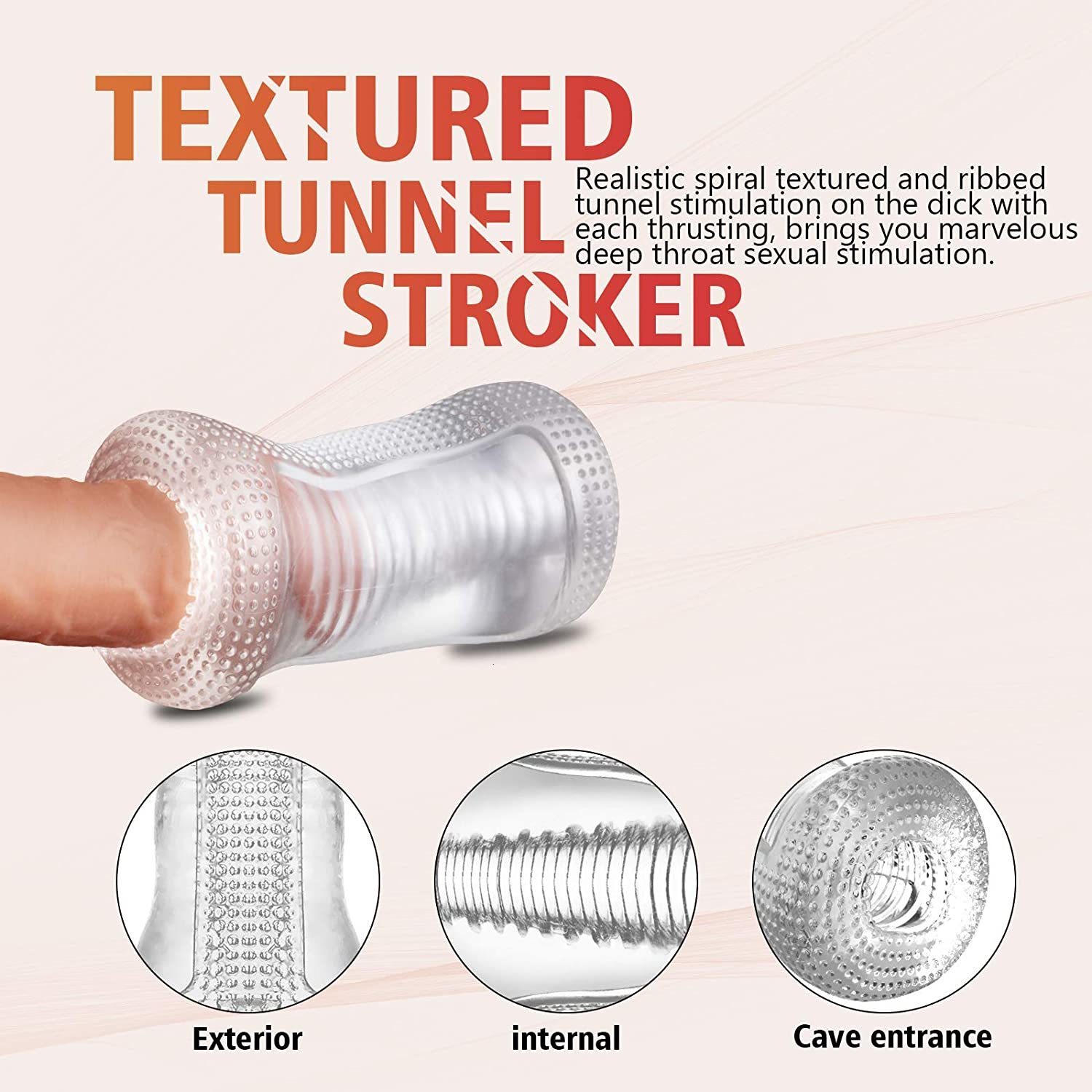 Masturbators Transparent Male Masturbation Cup Masturbation Massager Pussy Crystal Vagina Oral Sleep Stroker Portable Male Sex Toy 230524