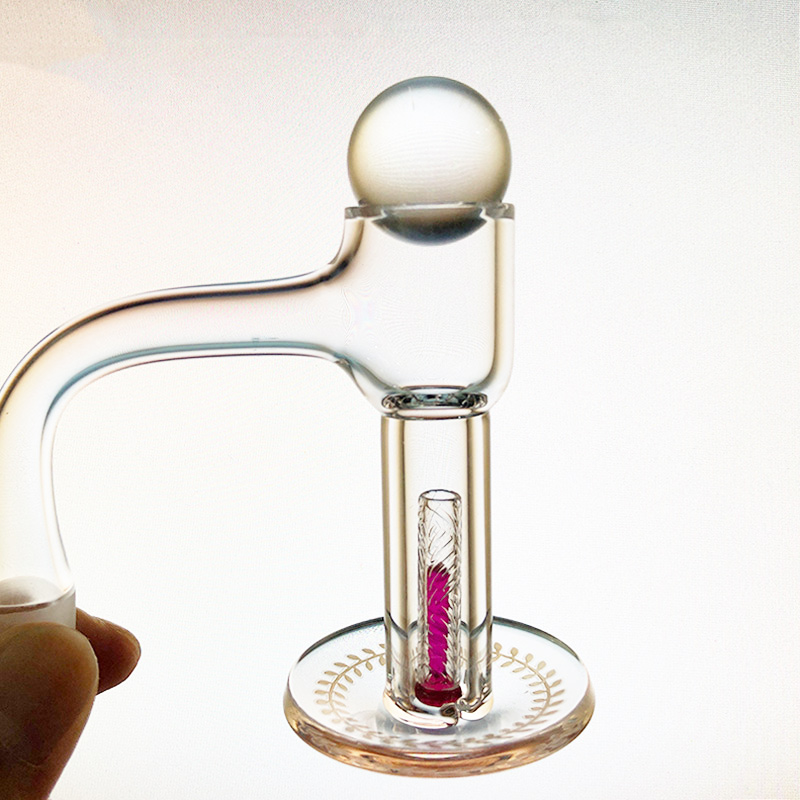 Smoke Full Weld Beveled Edge Bottom laser pattern Terp Slurper Quartz Banger Nails With Bead And Pillar Suitfor Glass Water Bongs