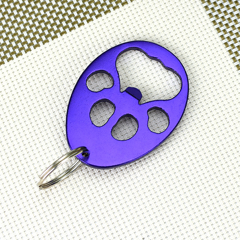 Aluminium Alloy Dog Paw Keychain Bottle Opener Beer Opener Tool Key Tag Chain Ring Random Colors Wholesale