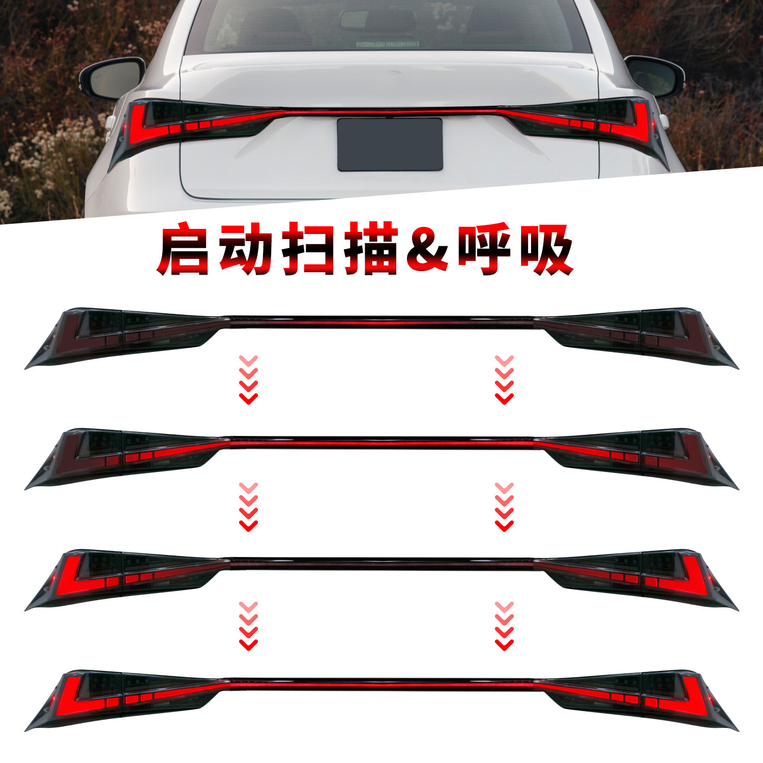 For Lexus IS250 IS300 IS350 ISF 2013-20 17 LED Auto Through Taillight Assembly Light Bar Work Lamp Accessories