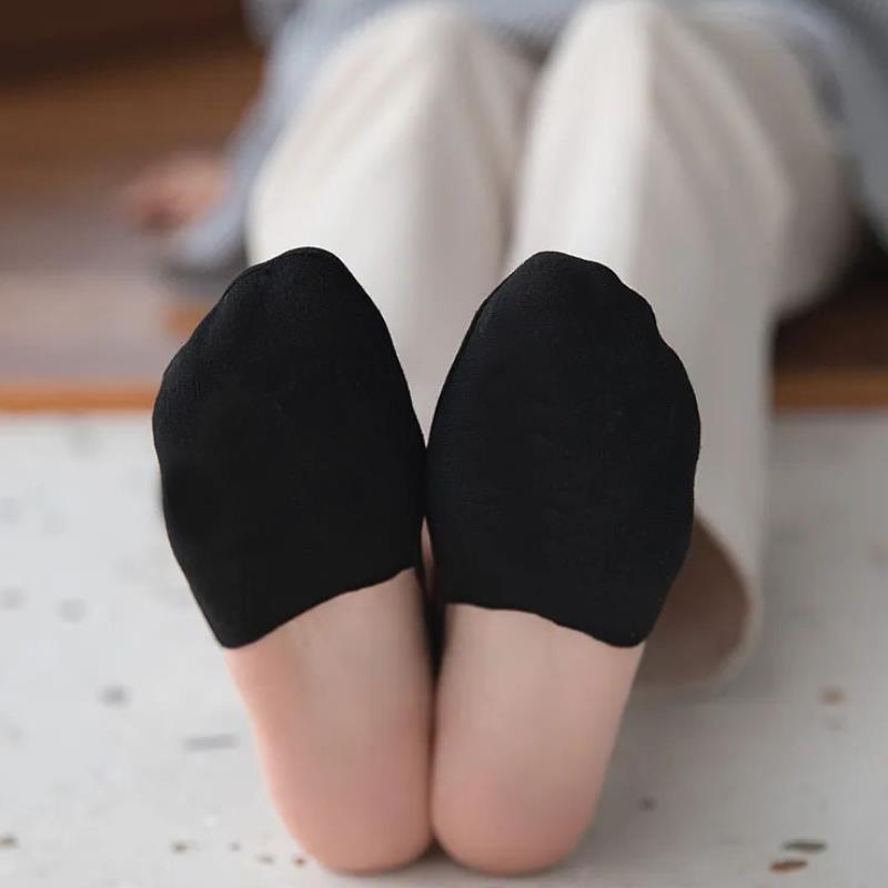 Sling, boat socks, women's high heels, socks, shallow mouth, invisible heel, half palm, summer thin front foot, half cut cotton socks