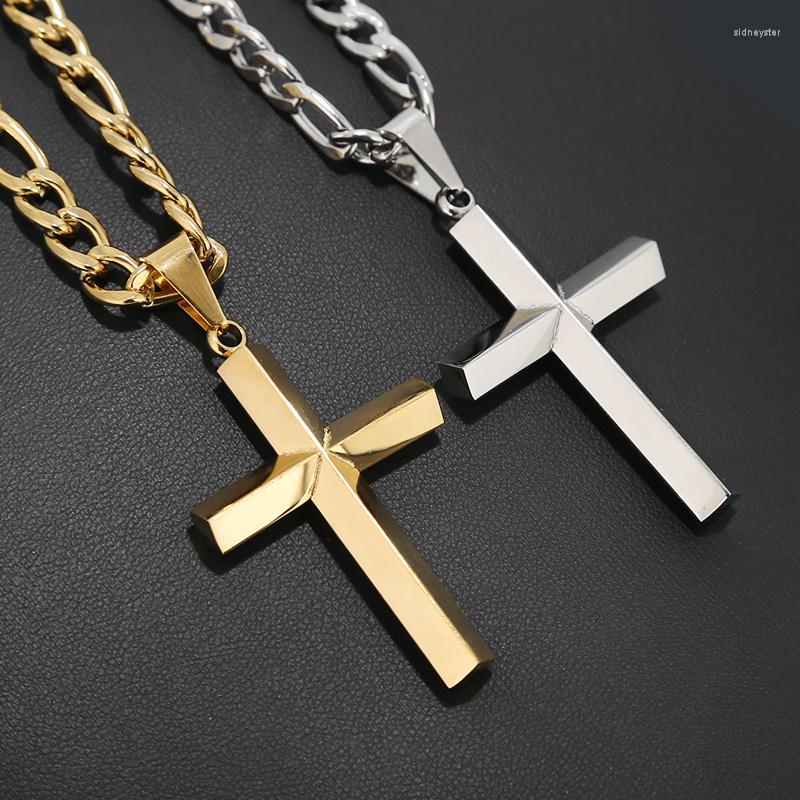 Pendant Necklaces Punk Golden/steel Color Stainless Steel Cross Necklace With 24inches Figaro Link Chain For Woman Men Gifts
Pendant Necklaces Punk Golden/steel Color Stainless Steel Cross Necklace With 24inches Figaro Link Chain For Woman Men Gifts