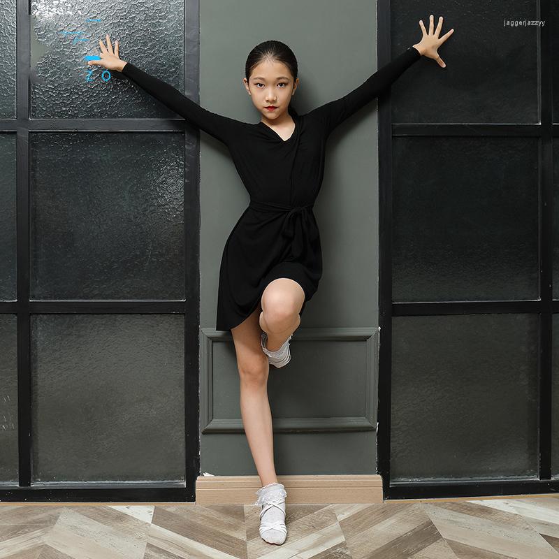 Stage Wear Latin Dance Practice Clothes For Kids Long Sleeve Black Training Rumba Tango Samba Salsa Competition Dresses DWY4823, Black dress
Stage Wear Latin Dance Practice Clothes For Kids Long Sleeve Black Training Rumba Tango Samba Salsa Competition Dresses DWY4823, Black dress
