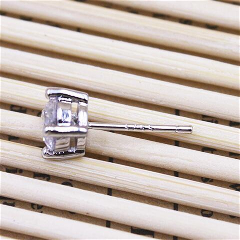 Chic Women's Sterling Silver Stud Earrings with Sparkling Crystals and Diamond Accents - Ideal Bridal Accessory