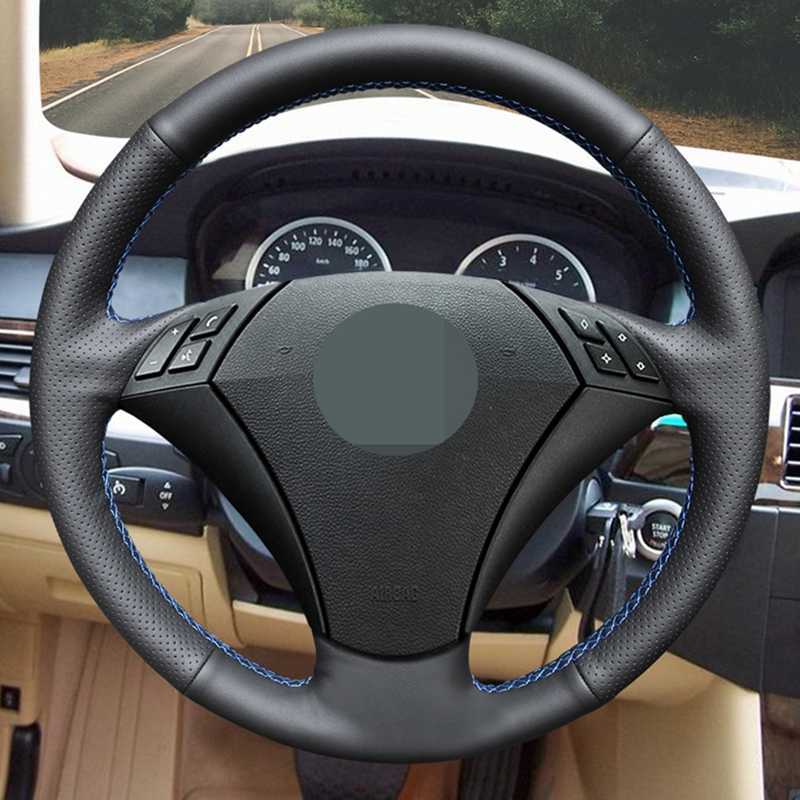 Steering Wheel Covers Customize DIY Micro Fiber Leather Car Steering Wheel Cover For BMW 523 530 523li 525 520li 535 545i E60 Car Interior G230524 G23