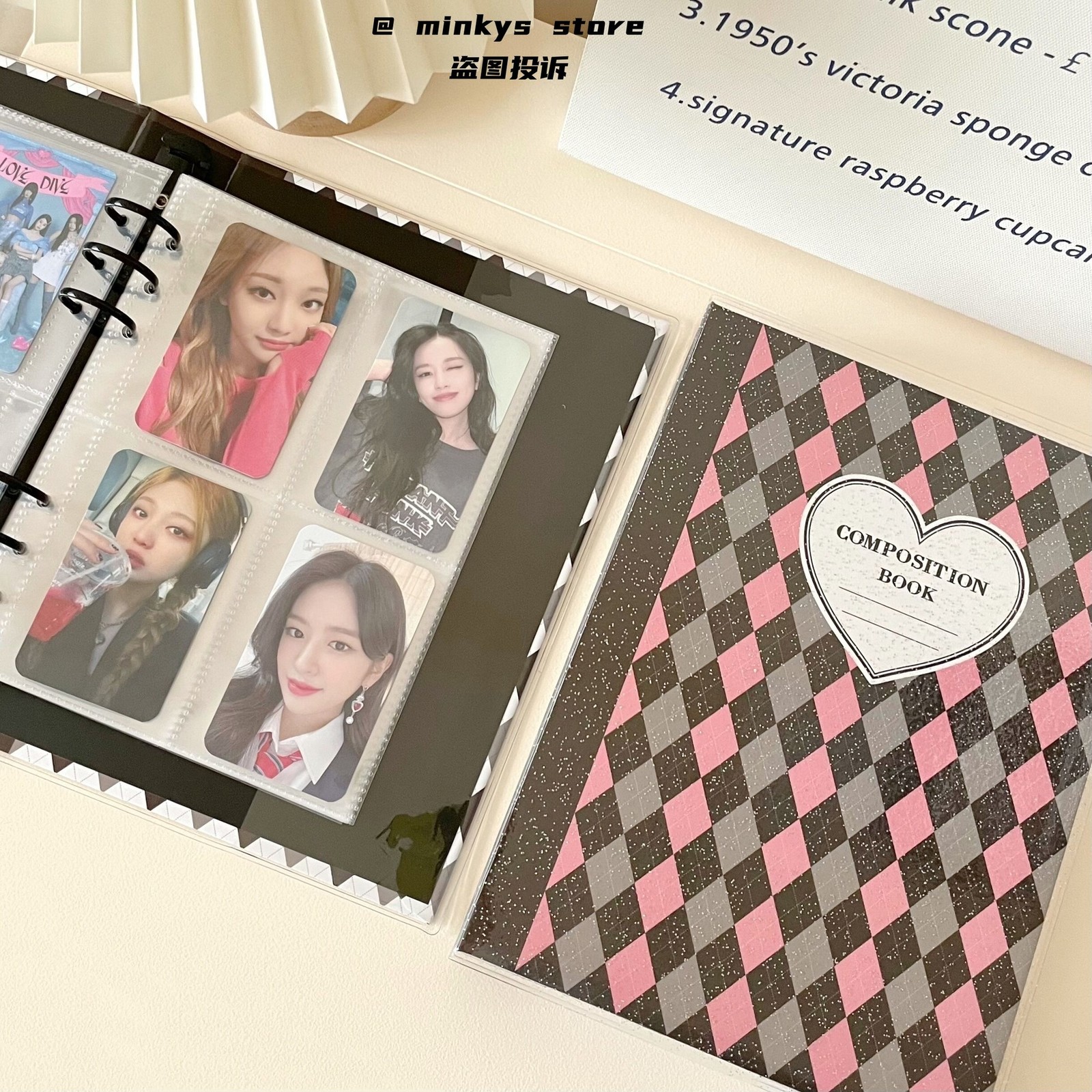 Notepads MINKYS Retro Rhombus A5 Kpop Pocard Binder Collect Book Idol Po Card Album Kawaii Stationery 230523