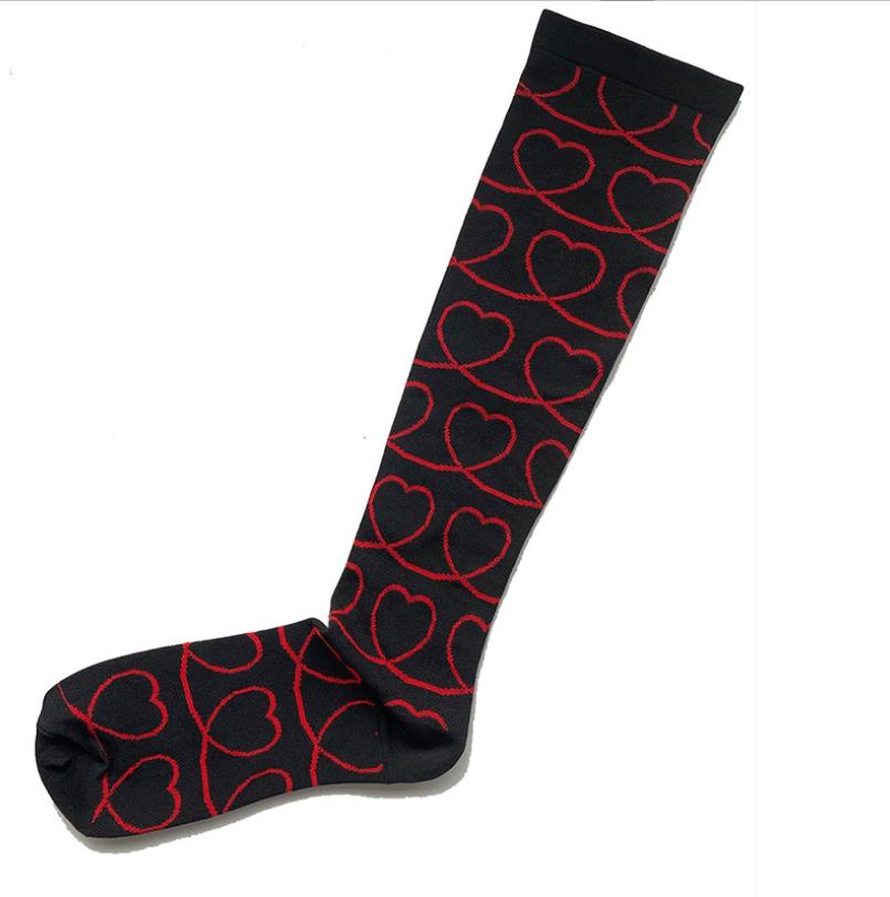 Compression Socks Fashion pattern Women Men Knee High Socks Support Circulation Nurse Pregnancy Sports Travel Stockings
