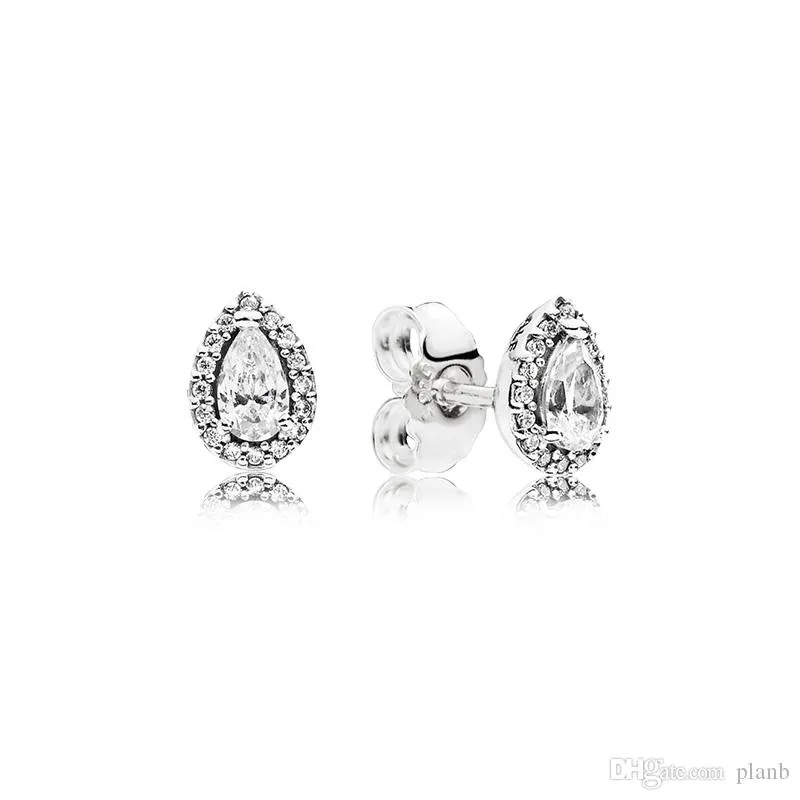 Elegant Teardrop Stud Earrings - 925 Sterling Silver with Gold & Rose Gold Plating for Women