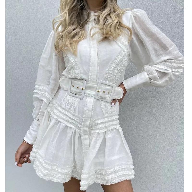 Casual Dresses YENKYE Fashion Women Decoration White Short Dress Female Lantern Sleeve With Belt Cotton Ladies Vestido
Casual Dresses YENKYE Fashion Women Decoration White Short Dress Female Lantern Sleeve With Belt Cotton Ladies Vestido