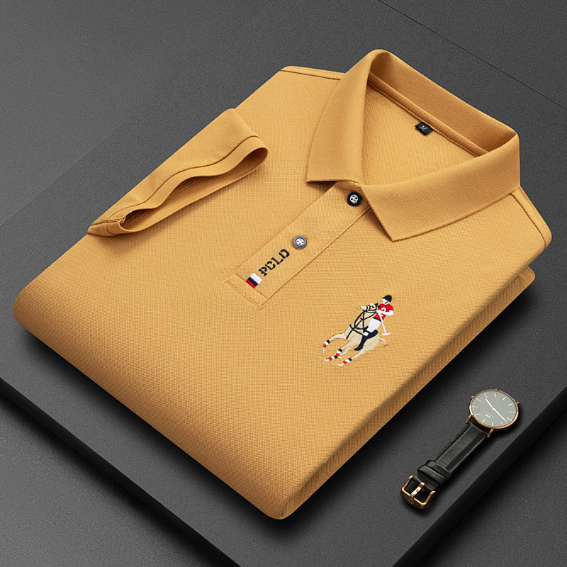 Men's Polos Fashion Embroidery Polo Shirt Men's Short Sleeved T-shirt Summer Solid Color Lapel Casual Half Sleeve Polo Shirt 230525