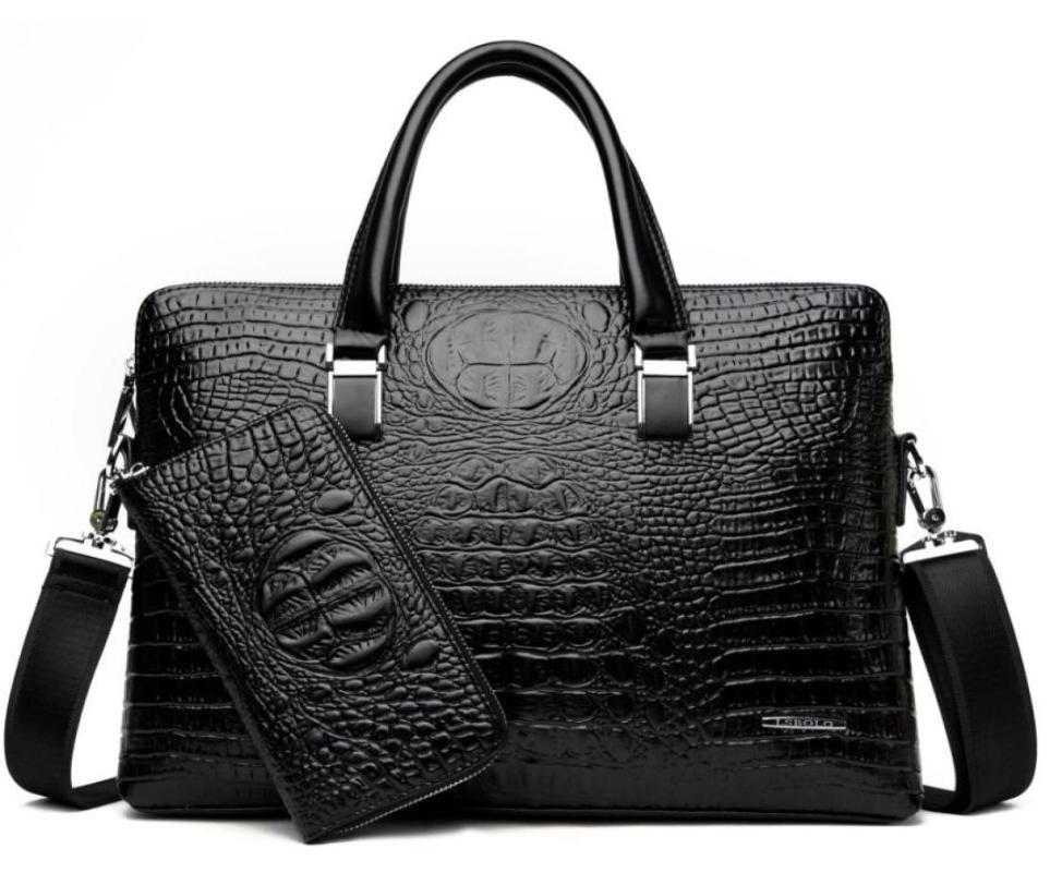 Briefcases Men39s Brand Crocodile Pattern Designer Alligator PU Leather Handbag Business Office Laptop Bag Male Vintage Tote 208587845, Black
Briefcases Men39s Brand Crocodile Pattern Designer Alligator PU Leather Handbag Business Office Laptop Bag Male Vintage Tote 208587845, Black