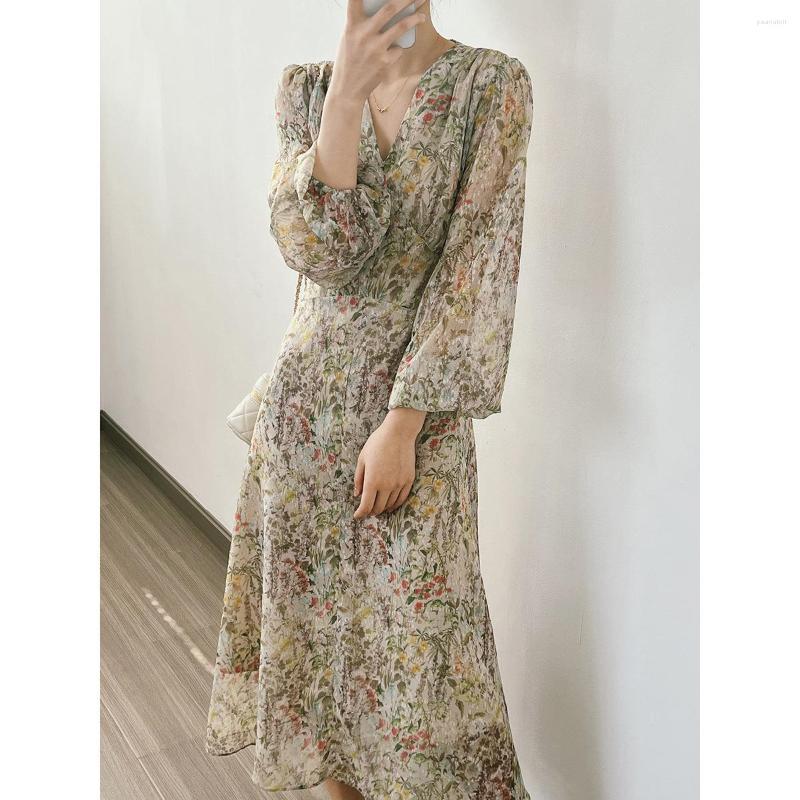 Casual Dresses Women Summer Dress Flower Print V-Neck A-Line High Waist Boho Maxi Vestidos Long Sleeve Elegant With Belt, Green
Casual Dresses Women Summer Dress Flower Print V-Neck A-Line High Waist Boho Maxi Vestidos Long Sleeve Elegant With Belt, Green