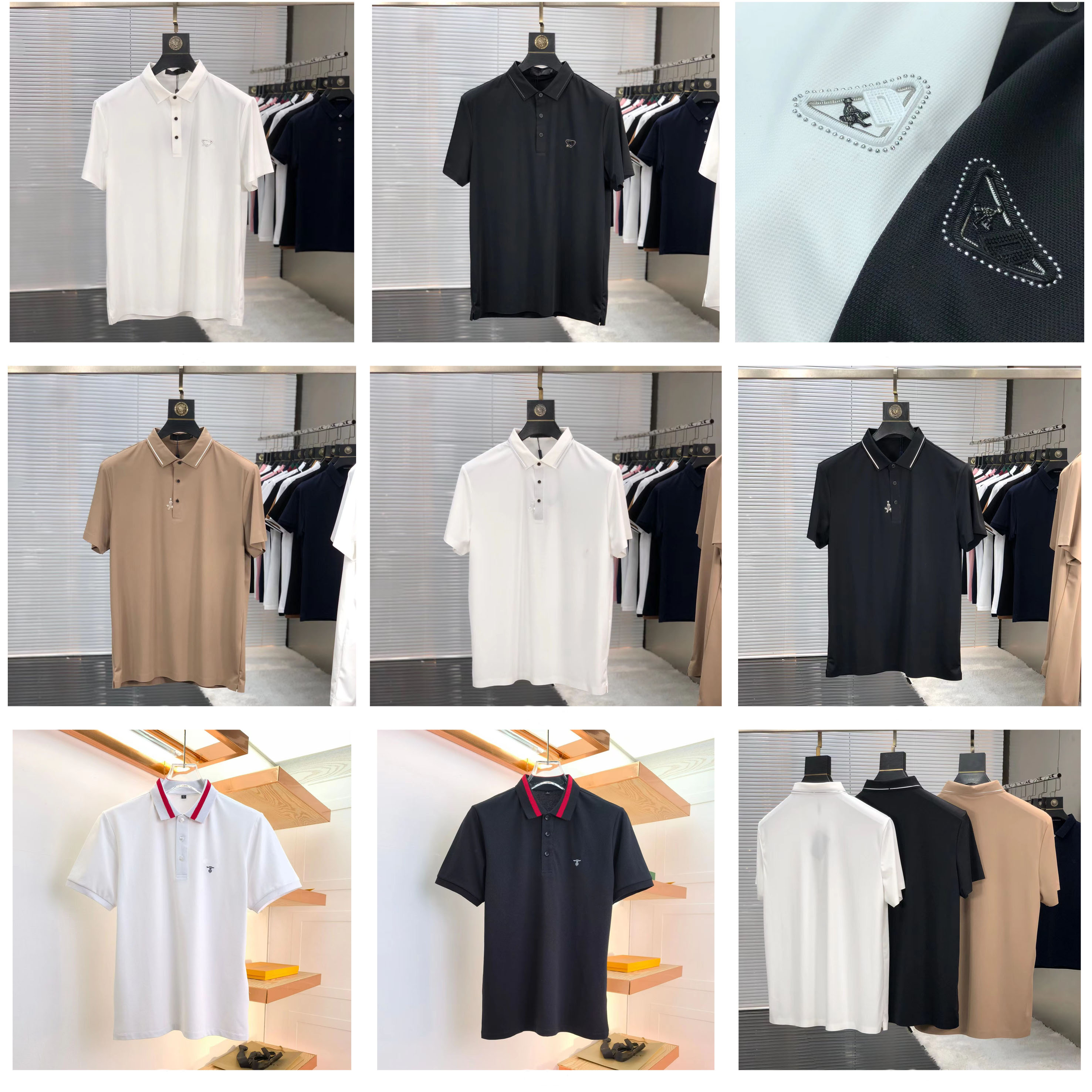 Luxury brand men's Designer POLO Fashion Breathable Short Sleeve Breathable Top T-shirt Alphabet print men's and women's summer lapel casual top, White2
Luxury brand men's Designer POLO Fashion Breathable Short Sleeve Breathable Top T-shirt Alphabet print men's and women's summer lapel casual top, White2