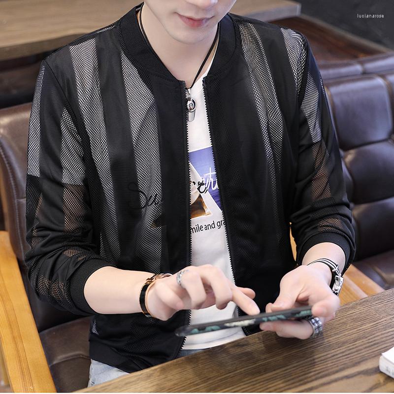 Men's Jackets Summer Thin Men Breathable Slim Fit Bomber Jacket Sun Protection Clothing Stand Collar Hollow Streetwear Outwear Coats, Black
Men's Jackets Summer Thin Men Breathable Slim Fit Bomber Jacket Sun Protection Clothing Stand Collar Hollow Streetwear Outwear Coats, Black
