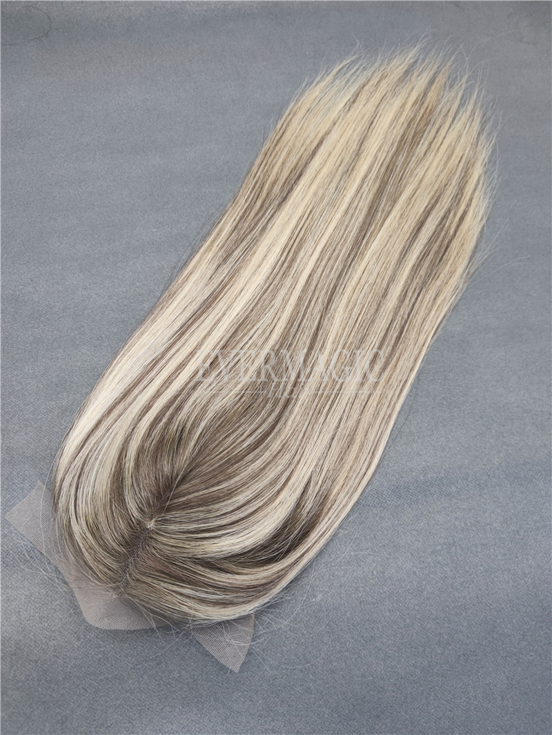 New Coming Stock Human Hair pieces Lace Front Mono Base Toppers Toupee for Alopecia hair loss Thinning Women