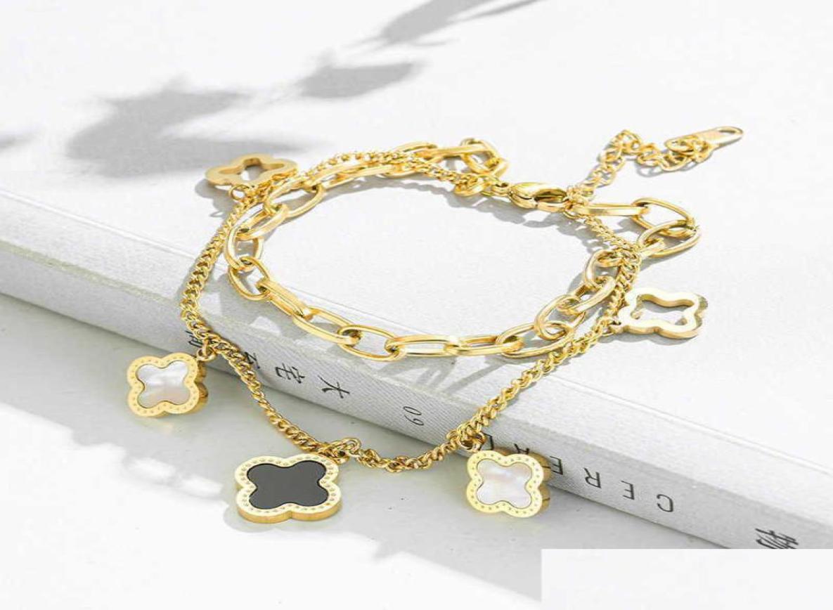 Charm Bracelets Classic Design Four Leaf Clover Stainless Steel Bracelet Lucky Women Gift Jewelry Drop Delivery Dhe1F5752038
Charm Bracelets Classic Design Four Leaf Clover Stainless Steel Bracelet Lucky Women Gift Jewelry Drop Delivery Dhe1F5752038