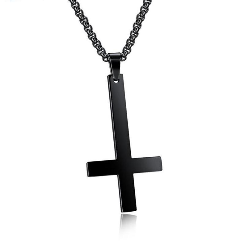 Pendant Necklaces Stainless Steel Men Black Inverted Cross Minimalism Necklace Fashion Jewelry Gift For Him With ChainPendant
Pendant Necklaces Stainless Steel Men Black Inverted Cross Minimalism Necklace Fashion Jewelry Gift For Him With ChainPendant