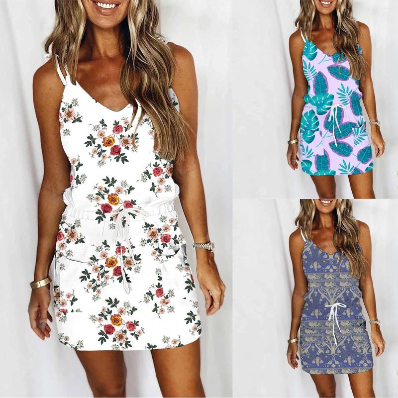 Casual Dresses Women' Fashion V Neck Sleeveless Strap Open Back Sexy Print Dress, Blue
Casual Dresses Women' Fashion V Neck Sleeveless Strap Open Back Sexy Print Dress, Blue