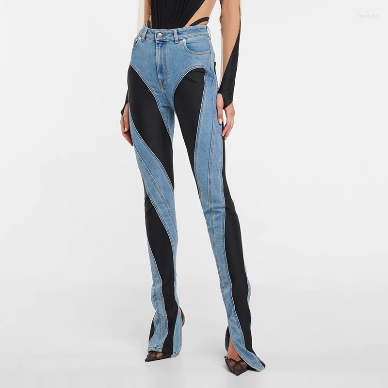 Women' Jeans 2023 Creative Fashion Women' Slim High Waist Split Deconstruct Panelled Patchwork Blue Denim Pants, Black
Women' Jeans 2023 Creative Fashion Women' Slim High Waist Split Deconstruct Panelled Patchwork Blue Denim Pants, Black