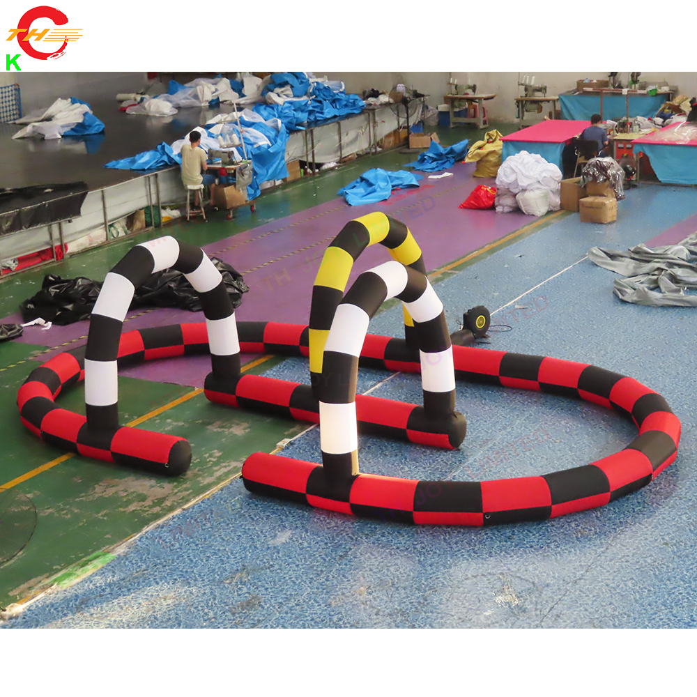 Free Ship Outdoor Activities 7x4m small kids Didi Car Swing cars Inflatable Race Track Game Toys for sale
