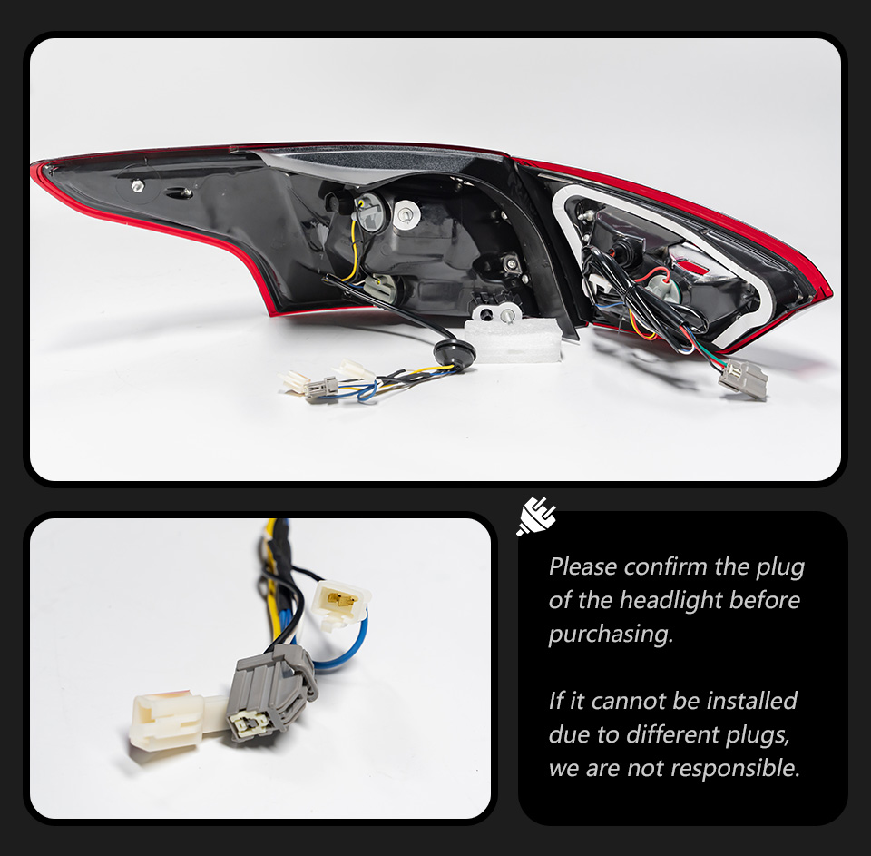 2 Colors Tail Lights For Ford Focus sedan LED Taillight 2012-2014 Turn Signal Fog Reverse Running Light Auto Rear Lamp