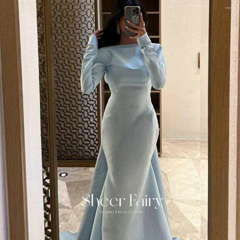 Party Dresses Sheer Fairy Light Blue Dubai Evening With Long Sleeves For Woman Wedding Birthday Arabic Formal Prom Gowns SF059
Party Dresses Sheer Fairy Light Blue Dubai Evening With Long Sleeves For Woman Wedding Birthday Arabic Formal Prom Gowns SF059