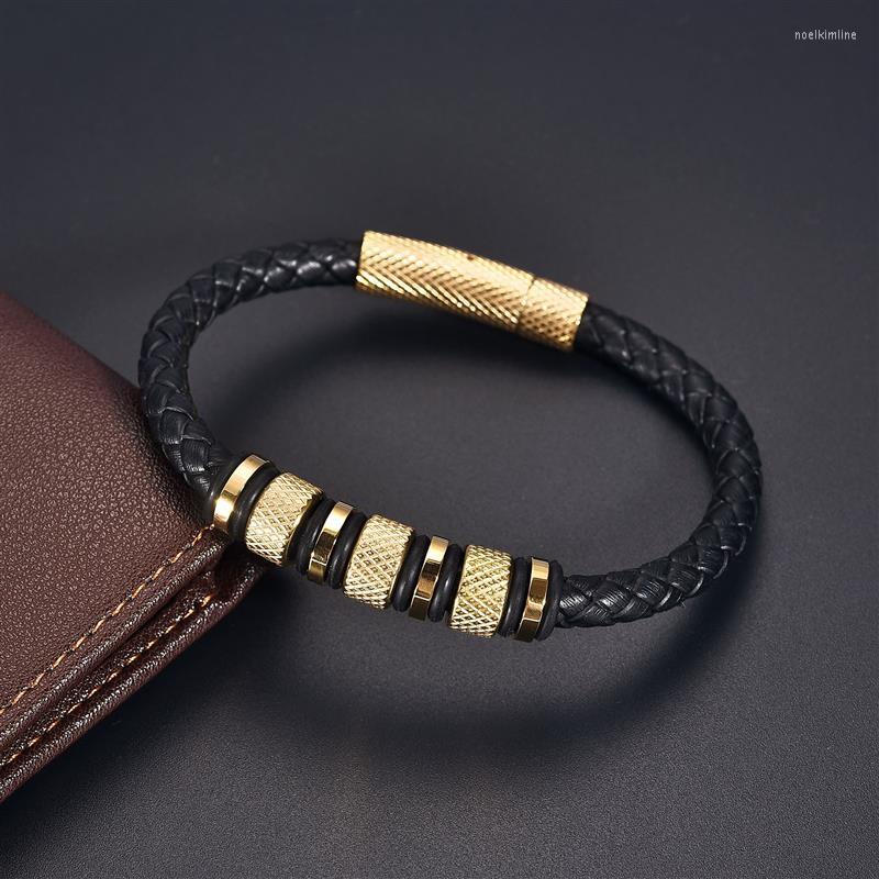 Charm Bracelets Style Punk Braided Leather Stainless Steel Beads Fashion Bracelet Homme Jewelry For Men
Charm Bracelets Style Punk Braided Leather Stainless Steel Beads Fashion Bracelet Homme Jewelry For Men