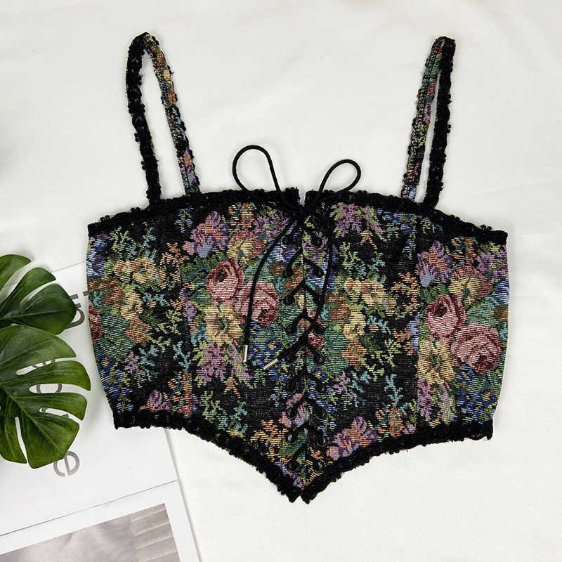 Women's French Court Style Bustier Vest - Lace-Up Corset Top, Slim Fit Suspender Harness, Vintage Gothic Lingerie, Wrap Chest Corset Dress