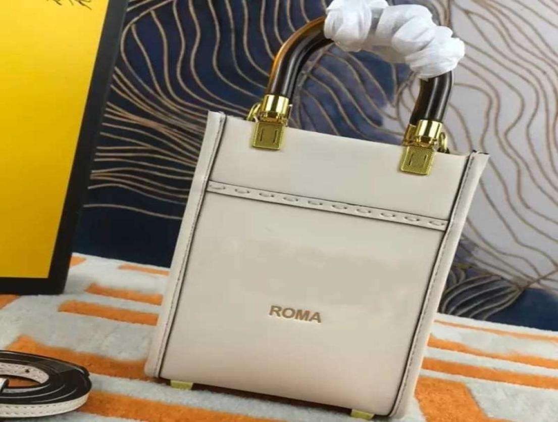 

2022 Fashion Brown Ivory Roma Sunshine Mini Tote Leather Shopper Purses Hand Bag Women Handbags Crossbody Bags Clutch Fashion Shou2117967, Peach