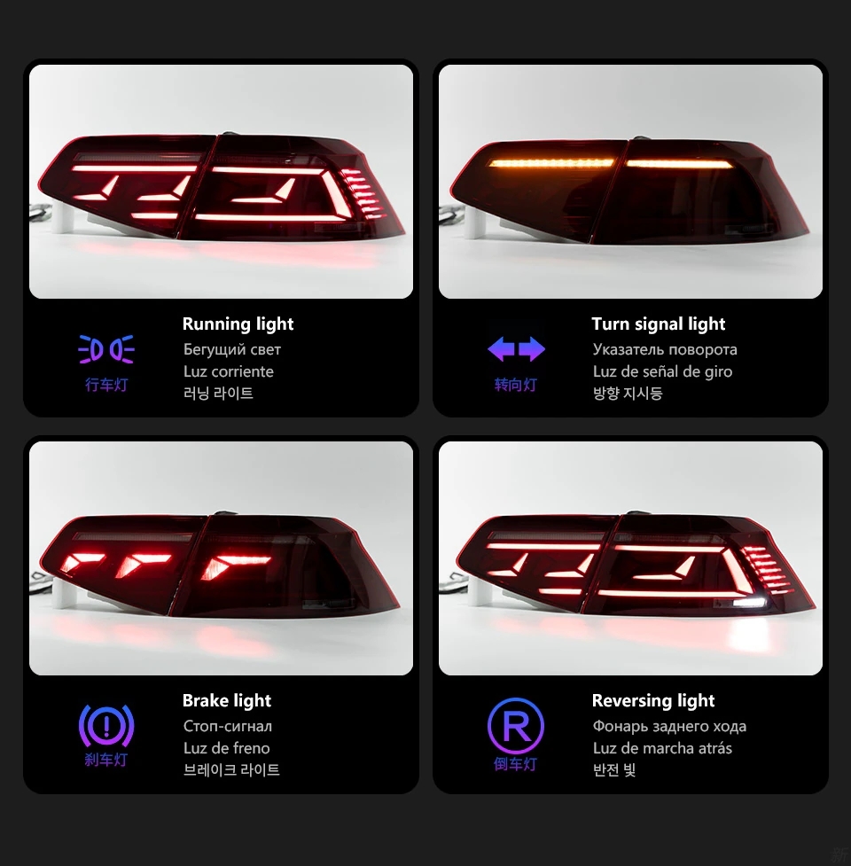 Car Rear Taillights for VW Passat B8 Tail Light 20 15-20 19 Magotan LED DRL Dynami Signal Lamp Brake Reverse Taillight