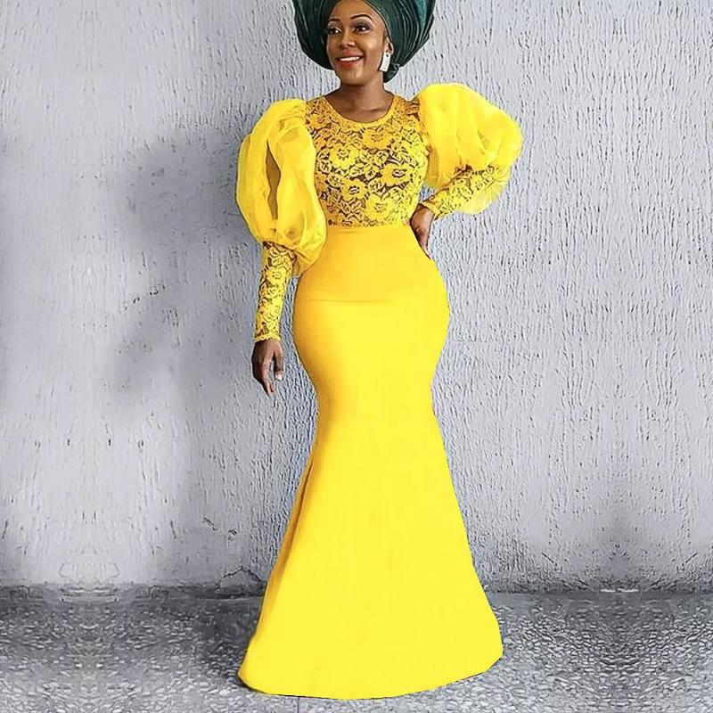 Casual Dresses Lace Mesh See-through Banquet Sheath Dress Creative Lantern Sleeve Figure-Flattering Yellow Socialite Style
Casual Dresses Lace Mesh See-through Banquet Sheath Dress Creative Lantern Sleeve Figure-Flattering Yellow Socialite Style