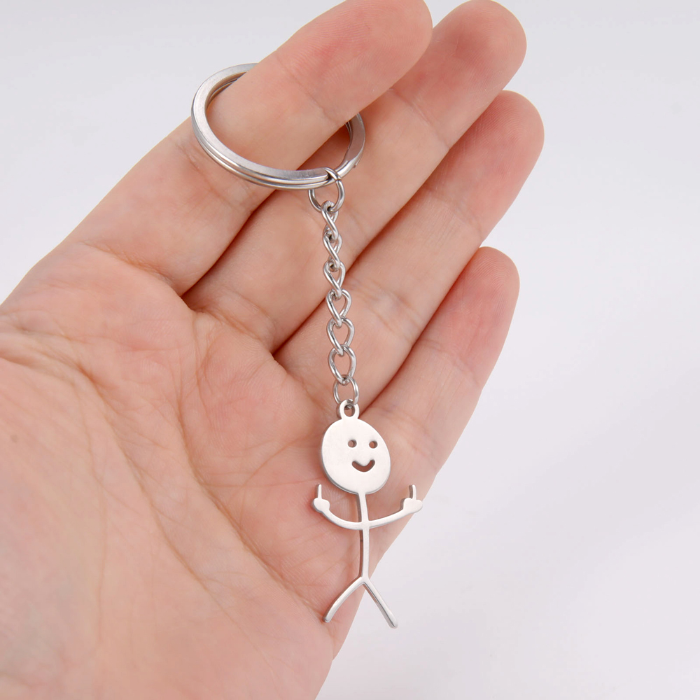 COOLTIME Funny Stickman Keychain for Men Women Stainless Steel Middle Finger Up School Bag Car Key Pendant Jewlery Gift Keyrings
COOLTIME Funny Stickman Keychain for Men Women Stainless Steel Middle Finger Up School Bag Car Key Pendant Jewlery Gift Keyrings