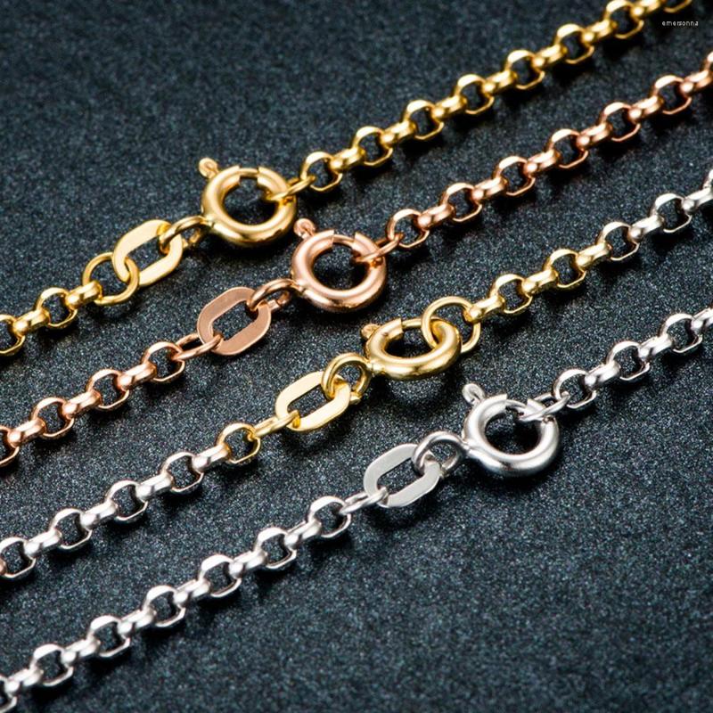 

Chains Real 18K Solid Gold Rolo Cable Chain Women Men Necklace 16" 18" 20" 22" 24" D 18KT PURE 2mmW
