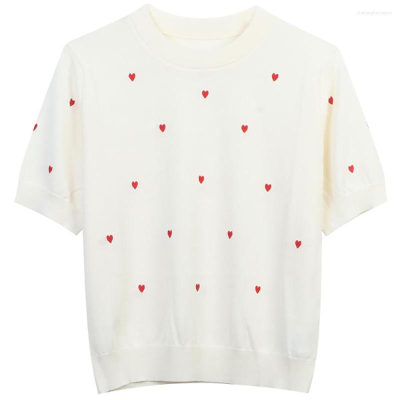 Women' Sweaters Summer Spring Slim Dot Embroidery Heart Short Knitted Pullover Women Fashion O-Neck Sleeve White Black Ladies Sweater
Women' Sweaters Summer Spring Slim Dot Embroidery Heart Short Knitted Pullover Women Fashion O-Neck Sleeve White Black Ladies Sweater