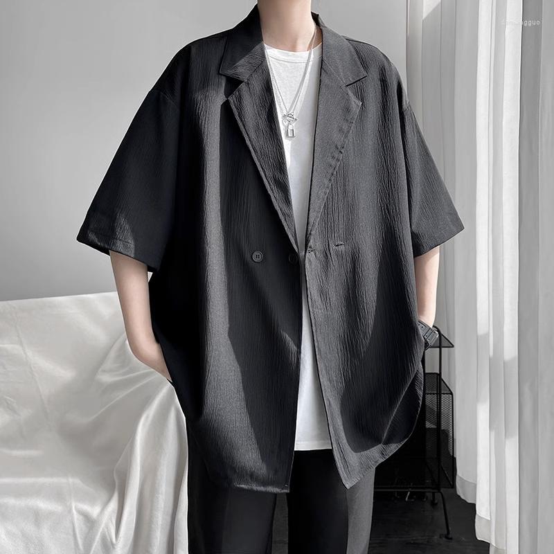 Men's Suits Short Sleeve Suit Jacket Men Summer Loose Solid Color Single Buckle Outerwear Sun Protection Clothing Fashion Casual Blazer Coat, Blue
Men's Suits Short Sleeve Suit Jacket Men Summer Loose Solid Color Single Buckle Outerwear Sun Protection Clothing Fashion Casual Blazer Coat, Blue