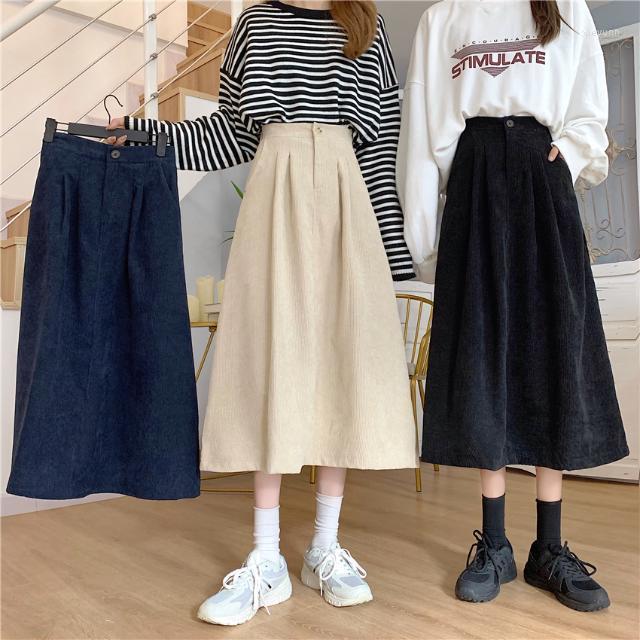Skirts Korean Vintage Corduroy Solid Skirt Womens Thick Autumn Winter High Waist Velvet Midi Long A-Line Female 2023
Skirts Korean Vintage Corduroy Solid Skirt Womens Thick Autumn Winter High Waist Velvet Midi Long A-Line Female 2023