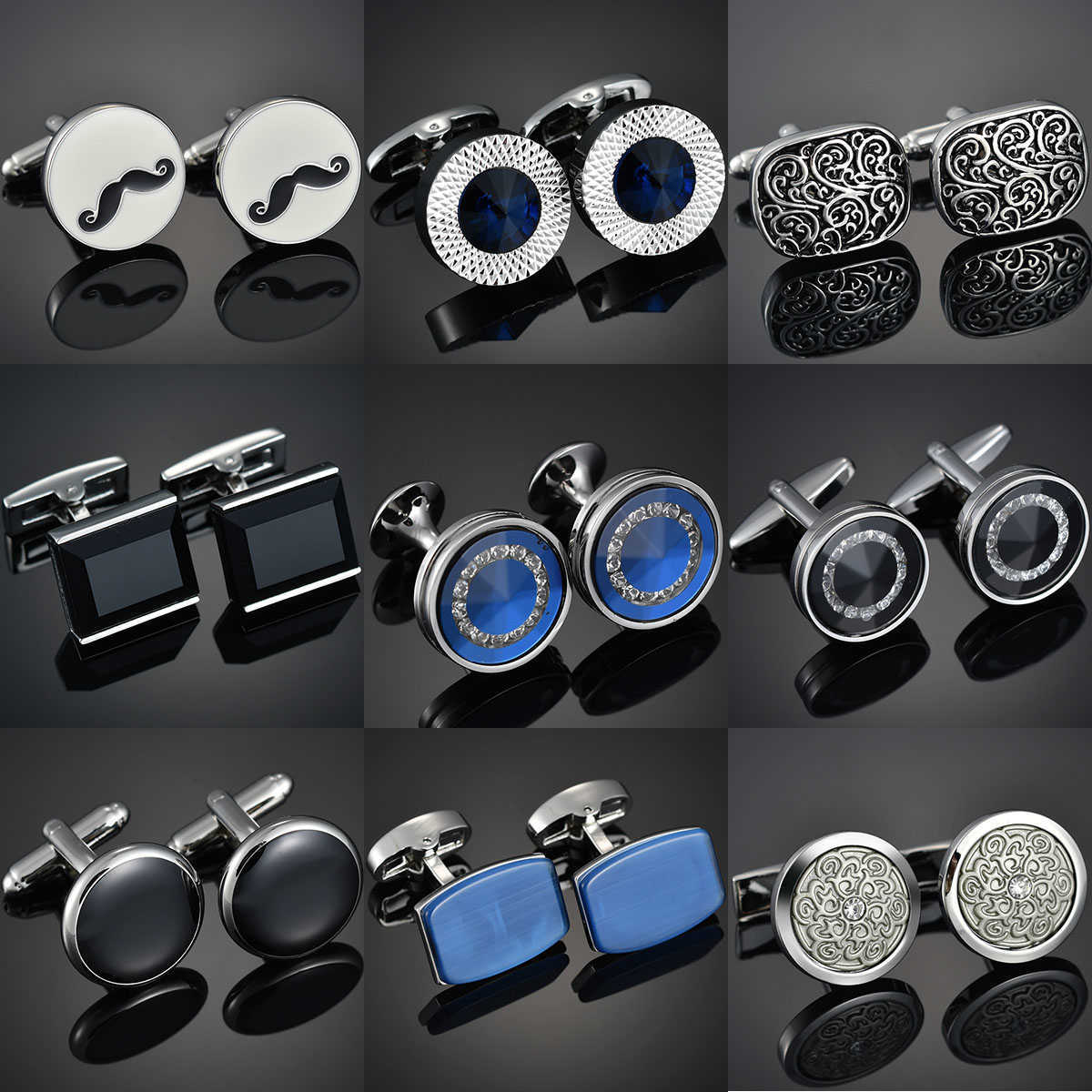 Cuff Links Luxury brand blue crystal high-quality abotoadura horse/capsule/beard shirt men's jewelry cufflinks G220525 
Cuff Links Luxury brand blue crystal high-quality abotoadura horse/capsule/beard shirt men's jewelry cufflinks G220525