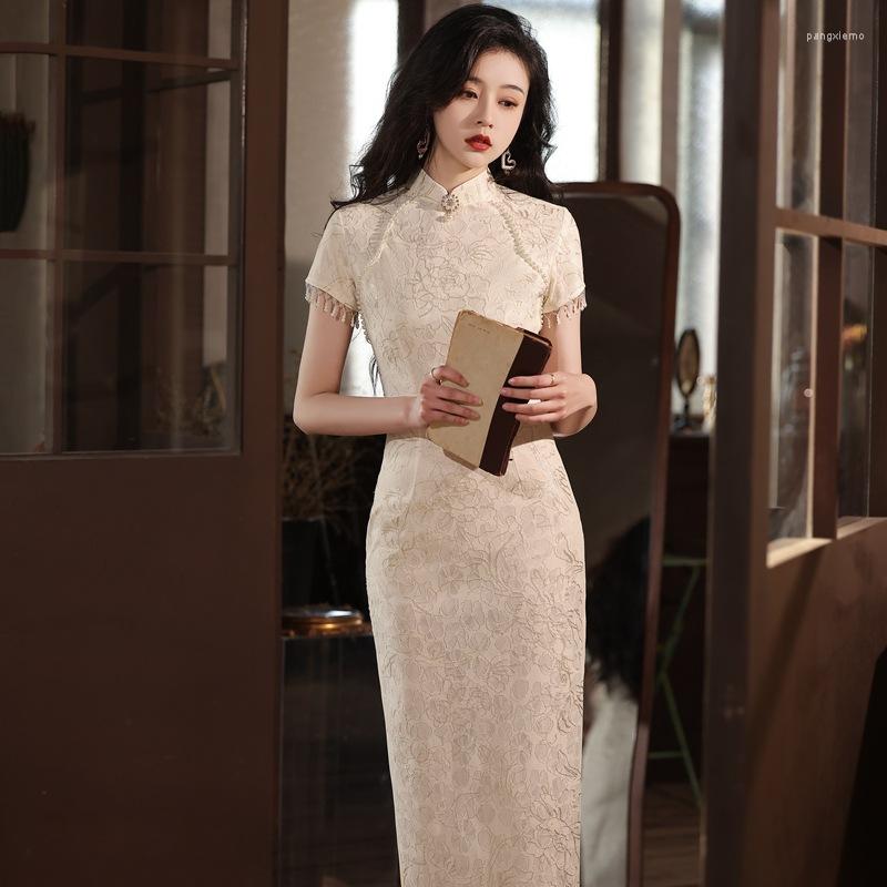 Ethnic Clothing Spring Summer Qipao Dress Woman Short Sleeve Vintage Female Cheongsam
Ethnic Clothing Spring Summer Qipao Dress Woman Short Sleeve Vintage Female Cheongsam