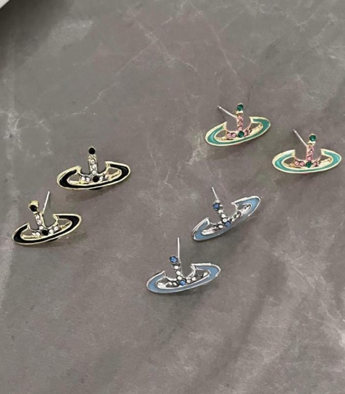 Cute Saturn Stud Earring Women Cross Planet Earrings Fashion Jewelry for Gift Party8752084