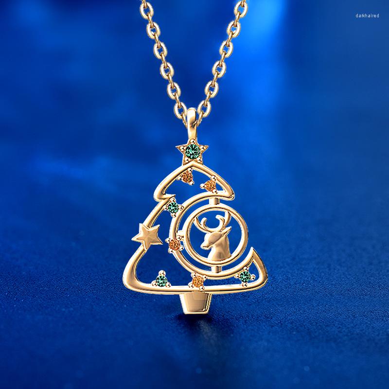 Chains S925 Sterling Silver Christmas Tree Elk Necklace Pendant Chain Jewelry For Women Valentine's Day Gift
Chains S925 Sterling Silver Christmas Tree Elk Necklace Pendant Chain Jewelry For Women Valentine's Day Gift