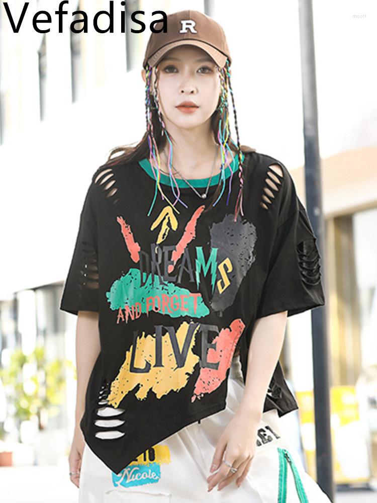 Women's T Shirts Vefadisa Women Summer 2023 Letter Printing Holes Hollows Short-sleeved T-shirt Streetwear Loose Sport Short Shirt Top, Black
Women's T Shirts Vefadisa Women Summer 2023 Letter Printing Holes Hollows Short-sleeved T-shirt Streetwear Loose Sport Short Shirt Top, Black