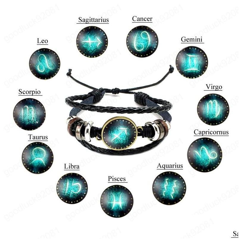 Charm Bracelets Women Men Leather Bracelet 3 Layer Wrap 12 Zodiac Constellations Design Birthday Gift Jewelry Drop Delivery Dhfwi
Charm Bracelets Women Men Leather Bracelet 3 Layer Wrap 12 Zodiac Constellations Design Birthday Gift Jewelry Drop Delivery Dhfwi