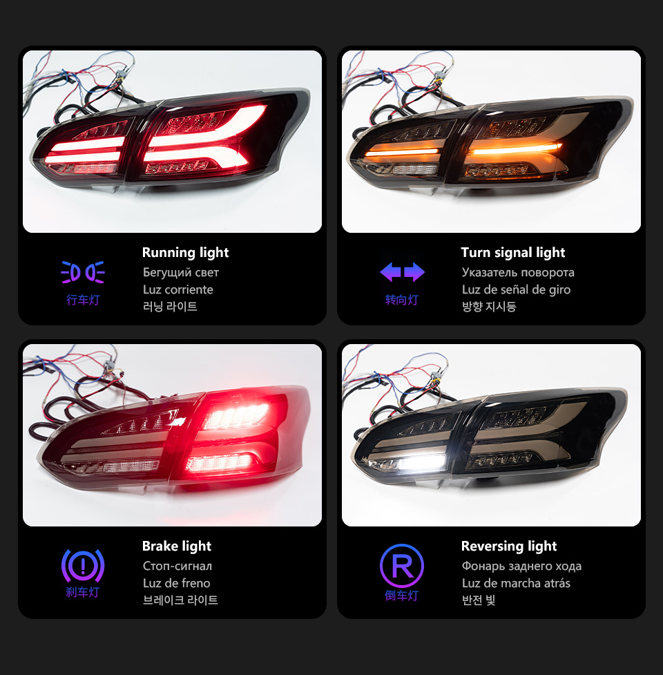 Car Styling Taillights For Ford Focus Sedan 2015-20 18 LED Rear Lights Dynamic Signal Light Reversing Daily Running Fog Taillight