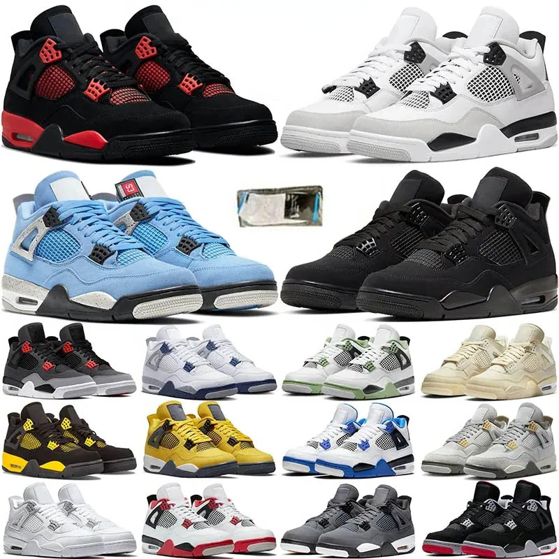 2023Jumpman 4 Basketball shoes Men Women 4s Military Black Cat Retro Bred UNC University Blue White Oreo Cool Grey Metallic Purple Outdoor Sports Sneakers Eur 36-47, 42
2023Jumpman 4 Basketball shoes Men Women 4s Military Black Cat Retro Bred UNC University Blue White Oreo Cool Grey Metallic Purple Outdoor Sports Sneakers Eur 36-47, 42