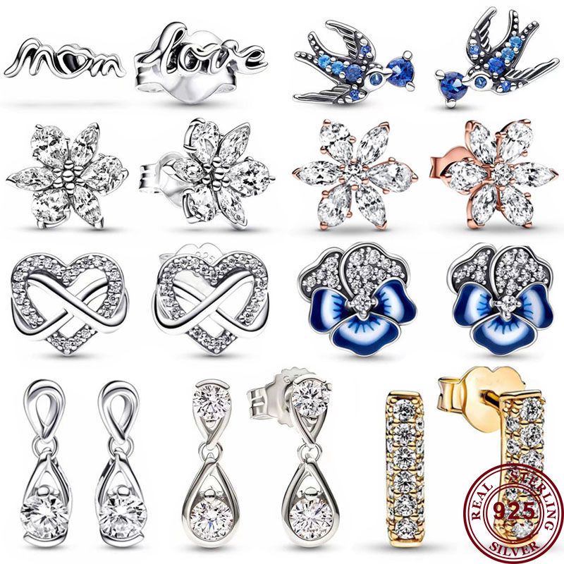 Hot Selling 925 Sterling Silver Mother's Day Love Heart Snowflake Original Women's Water Drop Logo Earrings DIY Charm Jewelry
Hot Selling 925 Sterling Silver Mother's Day Love Heart Snowflake Original Women's Water Drop Logo Earrings DIY Charm Jewelry