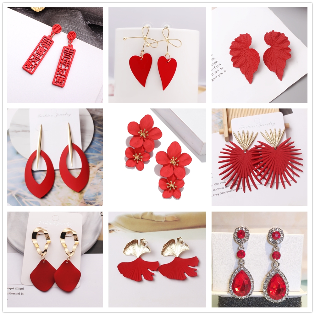 Red Color Hang Earrings for Women Summer Korean Flower Heart Leaf Metal Ear Wedding Party Jewelry Valentine's Day Girl Gift
Red Color Hang Earrings for Women Summer Korean Flower Heart Leaf Metal Ear Wedding Party Jewelry Valentine's Day Girl Gift