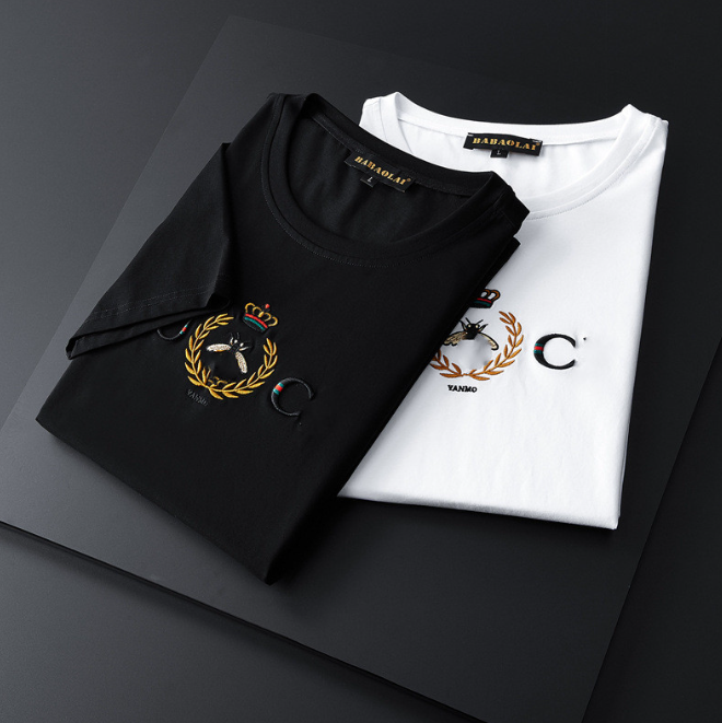 Fashion Brand Men's T-shirt Short Sleeve Mercerized Cotton Summer Korean Trend Personality Slim Fit Half Sleeve round Neck Casual All-Matching Tops, 00
Fashion Brand Men's T-shirt Short Sleeve Mercerized Cotton Summer Korean Trend Personality Slim Fit Half Sleeve round Neck Casual All-Matching Tops, 00