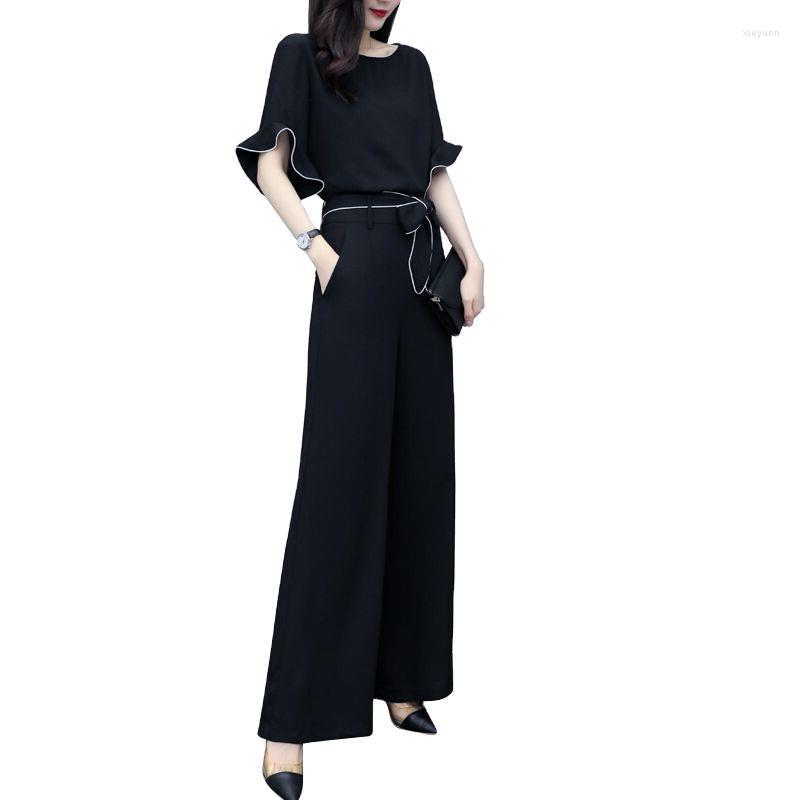 Women's Pants High Waist Wide Leg Set Women's Summer Royal Sister Temperament Cover Belly Slim Fashion Casual Two-piece, Black
Women's Pants High Waist Wide Leg Set Women's Summer Royal Sister Temperament Cover Belly Slim Fashion Casual Two-piece, Black