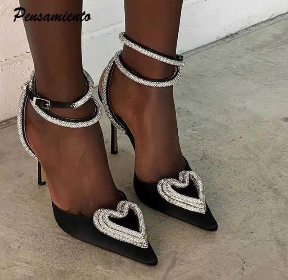 Dress Shoes Ins style Luxury Rhinestones Heartshaped Women Pumps Sexy Ankle strap Satin Thin High heels Female Summer Party Prom 8179051, Black
Dress Shoes Ins style Luxury Rhinestones Heartshaped Women Pumps Sexy Ankle strap Satin Thin High heels Female Summer Party Prom 8179051, Black