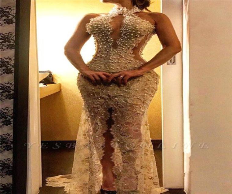 2019 Sexy High Neck Lace Mermaid Prom Dresses Vintage Pearl Beaded High Side Split Evening Gown Long Open Back Formal Dresses BC274434278, White
2019 Sexy High Neck Lace Mermaid Prom Dresses Vintage Pearl Beaded High Side Split Evening Gown Long Open Back Formal Dresses BC274434278, White